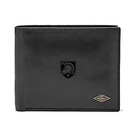 Men's Fossil Black Army Black Knights Leather Ryan RFID Passcase Wallet