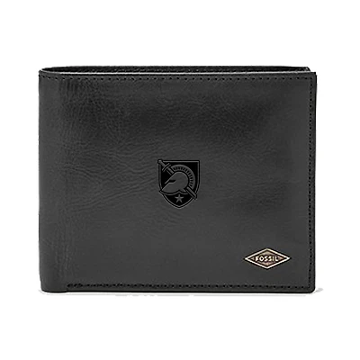 Men's Fossil Black Army Black Knights Leather Ryan RFID Passcase Wallet