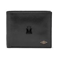 Men's Fossil Black Marshall Thundering Herd Leather Ryan RFID Passcase Wallet