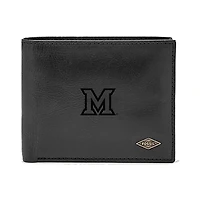 Men's Fossil Miami University RedHawks Leather Ryan RFID Passcase Wallet