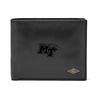 Men's Fossil Black MTSU Blue Raiders Leather Ryan RFID Passcase Wallet