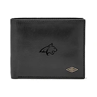 Men's Fossil Black Montana State Bobcats Leather Ryan RFID Passcase Wallet