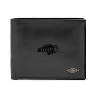 Men's Fossil Black NDSU Bison Leather Ryan RFID Passcase Wallet