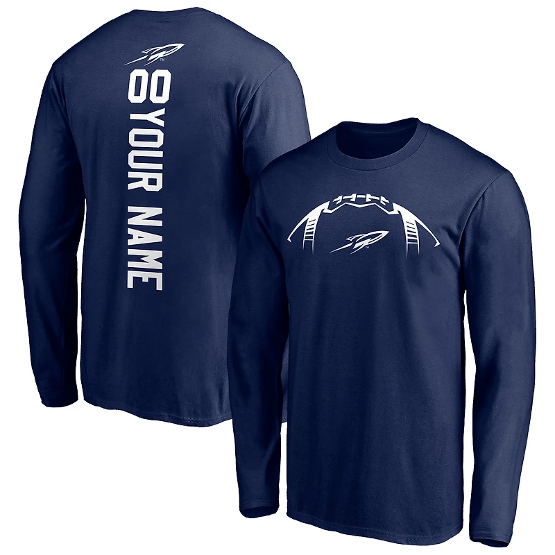 Men's Navy Toledo Rockets Playmaker Football Personalized Name & Number Long Sleeve T-Shirt