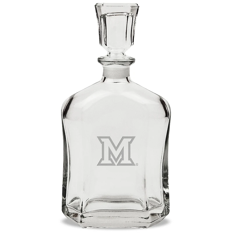 Miami University RedHawks 23.75oz. Crystal Whiskey Decanter