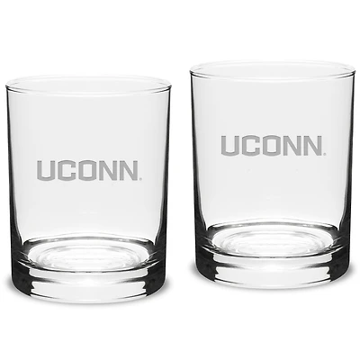 UConn Huskies 14oz. 2-Piece Classic Double Old-Fashioned Glass Set