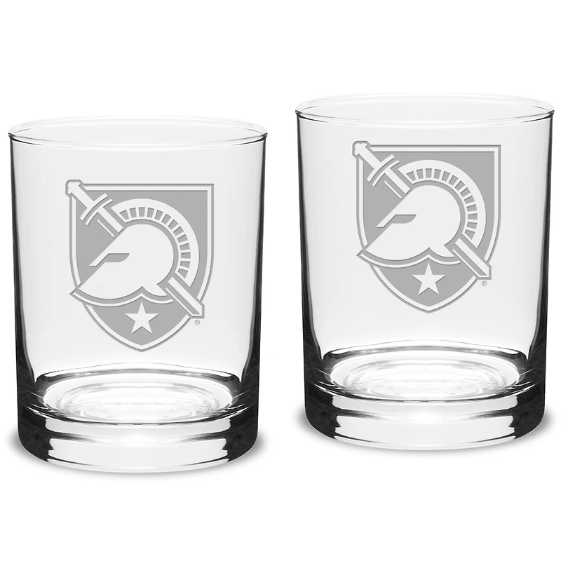 Army Black Knights 14oz. 2-Piece Classic Double Old-Fashioned Glass Set