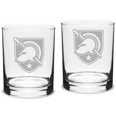 Army Black Knights 14oz. 2-Piece Classic Double Old-Fashioned Glass Set