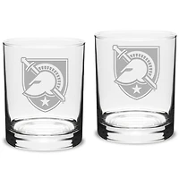 Army Black Knights 14oz. 2-Piece Classic Double Old-Fashioned Glass Set