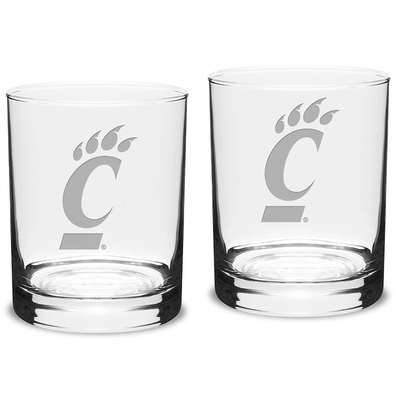 Cincinnati Bearcats 14oz. 2-Piece Classic Double Old-Fashioned Glass Set