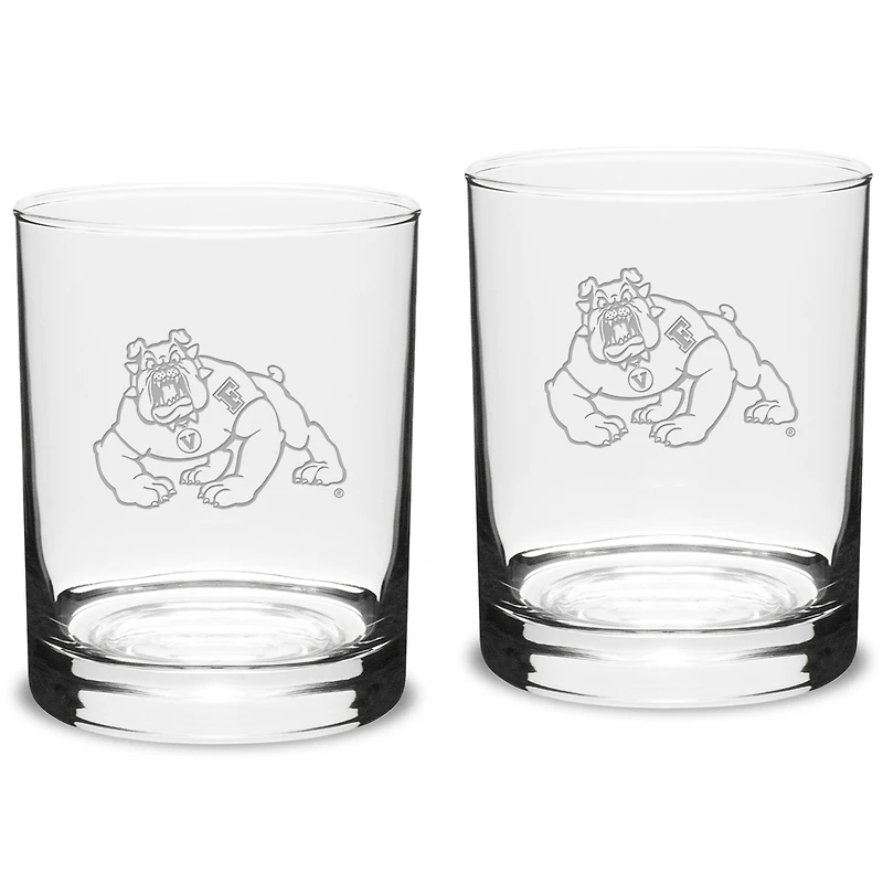 Fresno State Bulldogs 14oz. 2-Piece Classic Double Old-Fashioned Glass Set