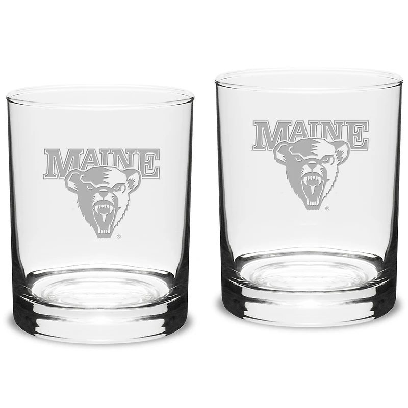 Maine Black Bears 14oz. 2-Piece Classic Double Old-Fashioned Glass Set