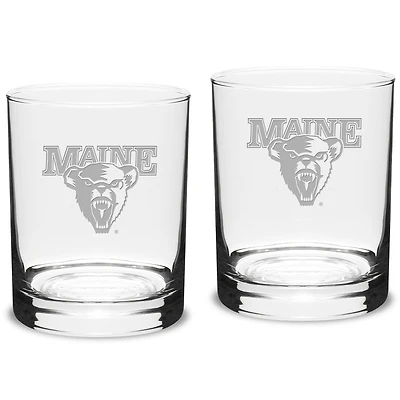 Maine Black Bears 14oz. 2-Piece Classic Double Old-Fashioned Glass Set