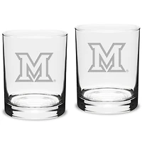 Miami University RedHawks 14oz. 2-Piece Classic Double Old-Fashioned Glass Set