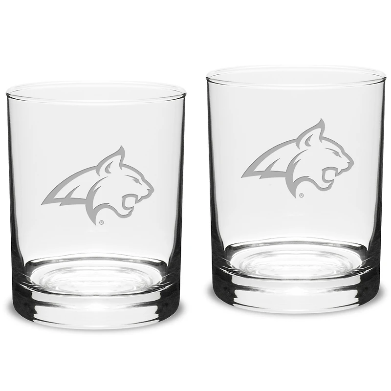 Montana State Bobcats 14oz. 2-Piece Classic Double Old-Fashioned Glass Set