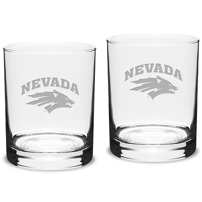 Nevada Wolf Pack 14oz. 2-Piece Classic Double Old-Fashioned Glass Set