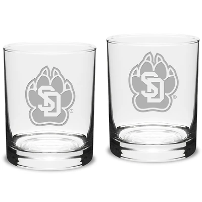 South Dakota Coyotes 14oz. 2-Piece Classic Double Old-Fashioned Glass Set