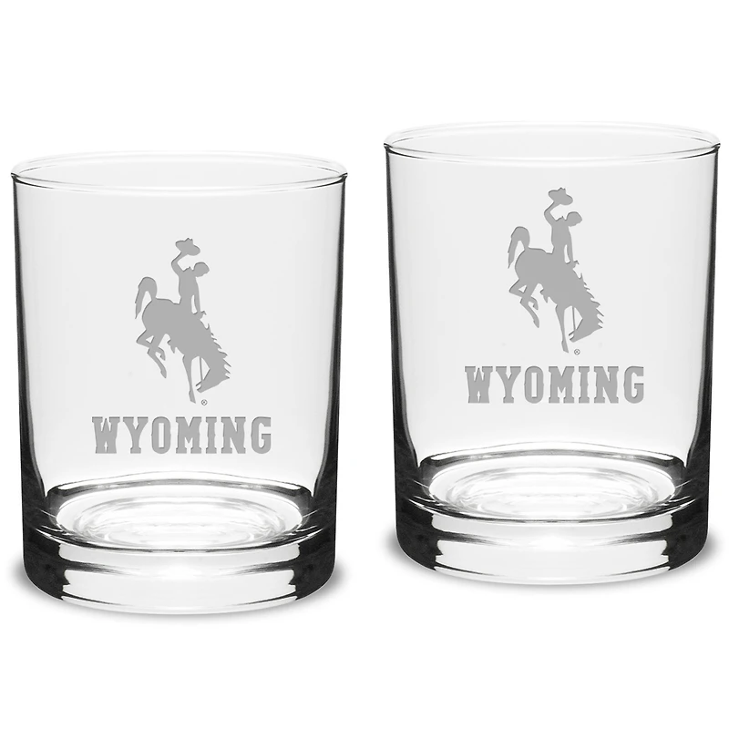 Wyoming Cowboys 14oz. 2-Piece Classic Double Old-Fashioned Glass Set