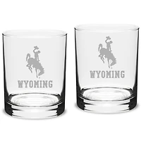 Wyoming Cowboys 14oz. 2-Piece Classic Double Old-Fashioned Glass Set