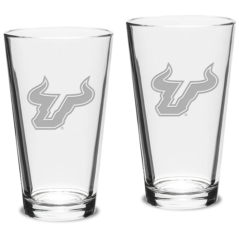 South Florida Bulls 16oz. 2-Piece Classic Pub Glass Set
