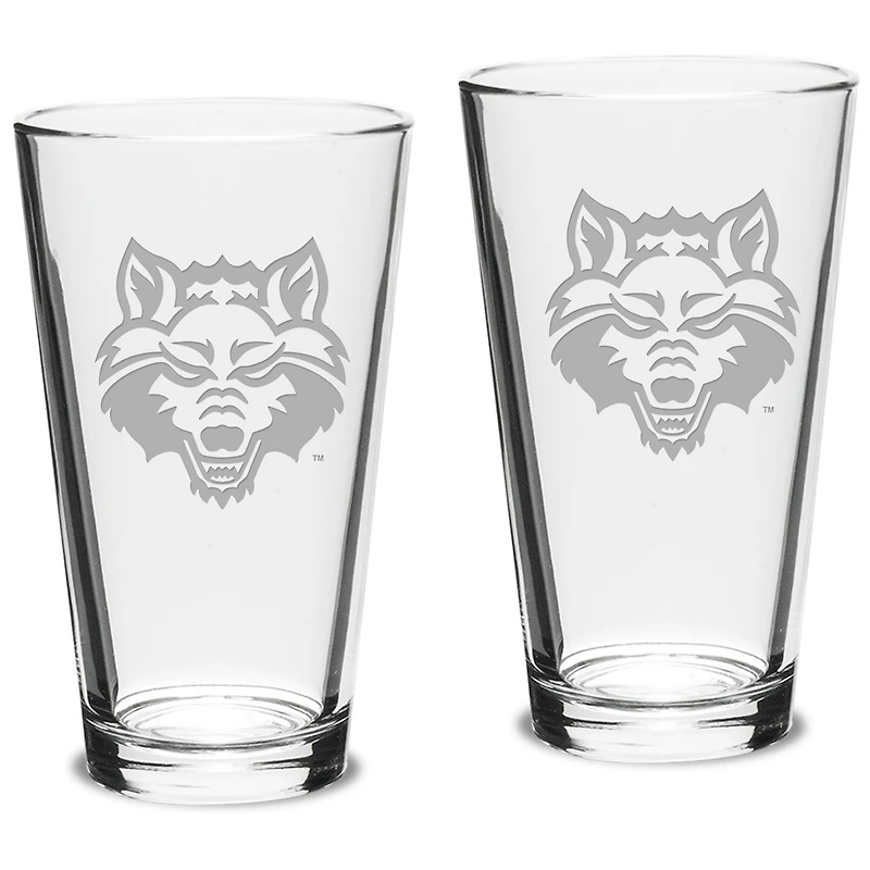Arkansas State Red Wolves 16oz. 2-Piece Classic Pub Glass Set