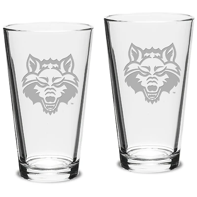 Arkansas State Red Wolves 16oz. 2-Piece Classic Pub Glass Set