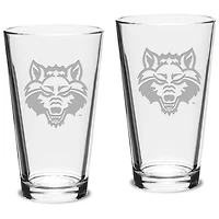 Arkansas State Red Wolves 16oz. 2-Piece Classic Pub Glass Set