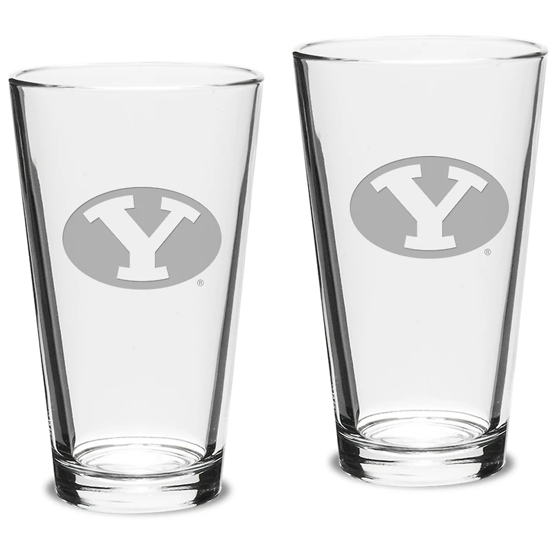 BYU Cougars 16oz. 2-Piece Classic Pub Glass Set