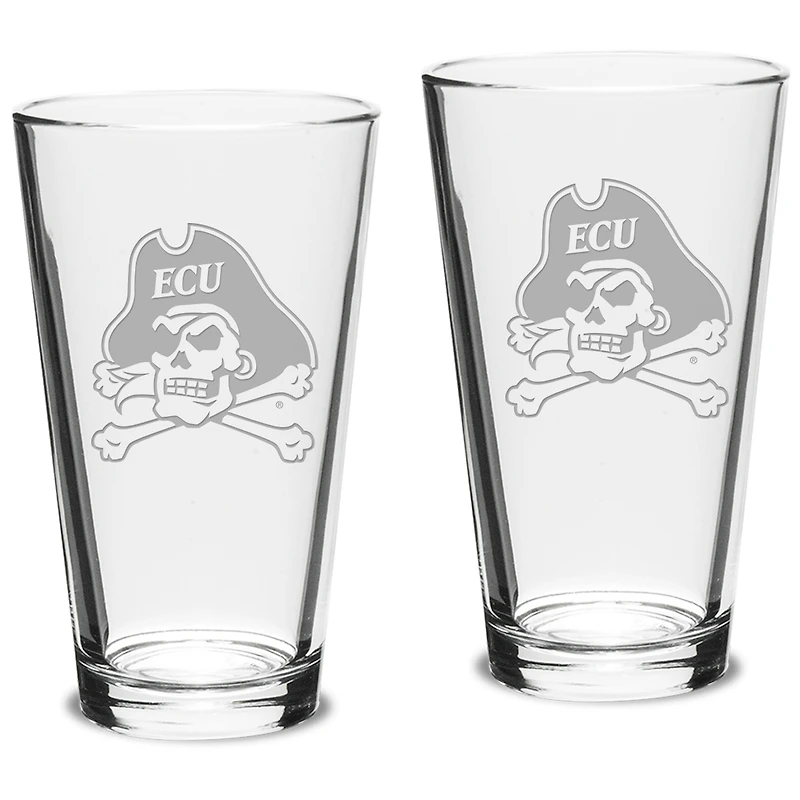 ECU Pirates 16oz. 2-Piece Classic Pub Glass Set