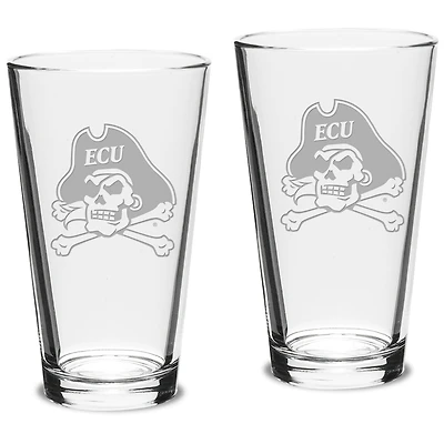 ECU Pirates 16oz. 2-Piece Classic Pub Glass Set