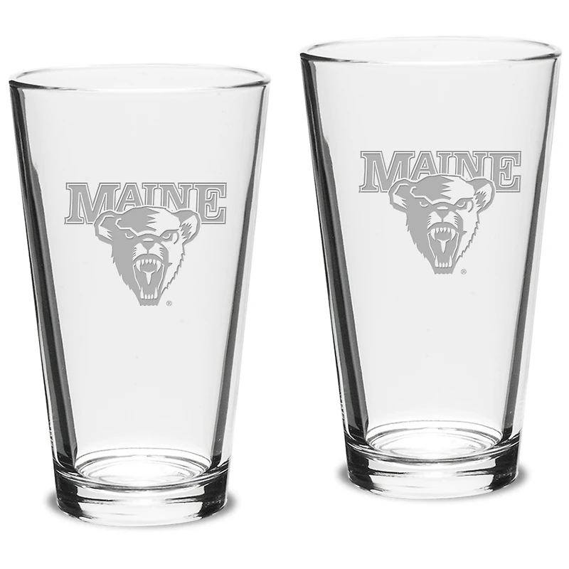 Maine Black Bears 16oz. 2-Piece Classic Pub Glass Set