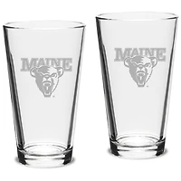 Maine Black Bears 16oz. 2-Piece Classic Pub Glass Set