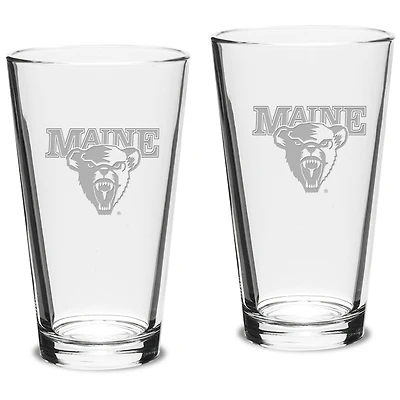 Maine Black Bears 16oz. 2-Piece Classic Pub Glass Set