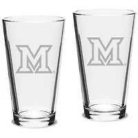 Miami University RedHawks 16oz. 2-Piece Classic Pub Glass Set