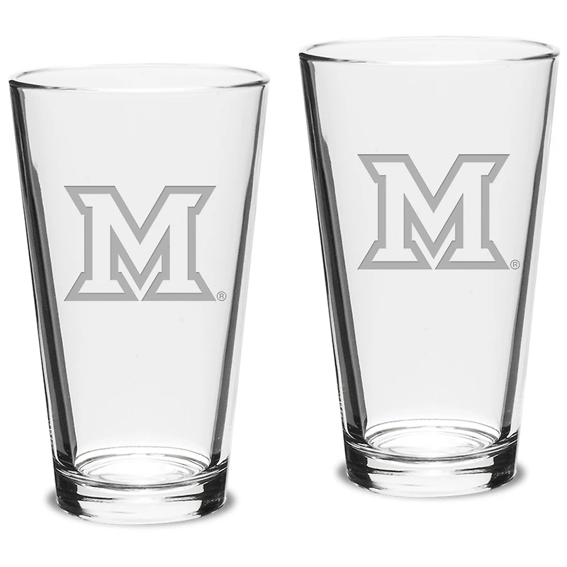 Miami University RedHawks 16oz. 2-Piece Classic Pub Glass Set