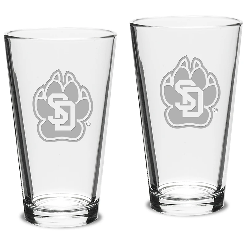 South Dakota Coyotes 16oz. 2-Piece Classic Pub Glass Set