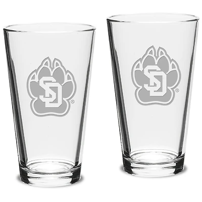 South Dakota Coyotes 16oz. 2-Piece Classic Pub Glass Set
