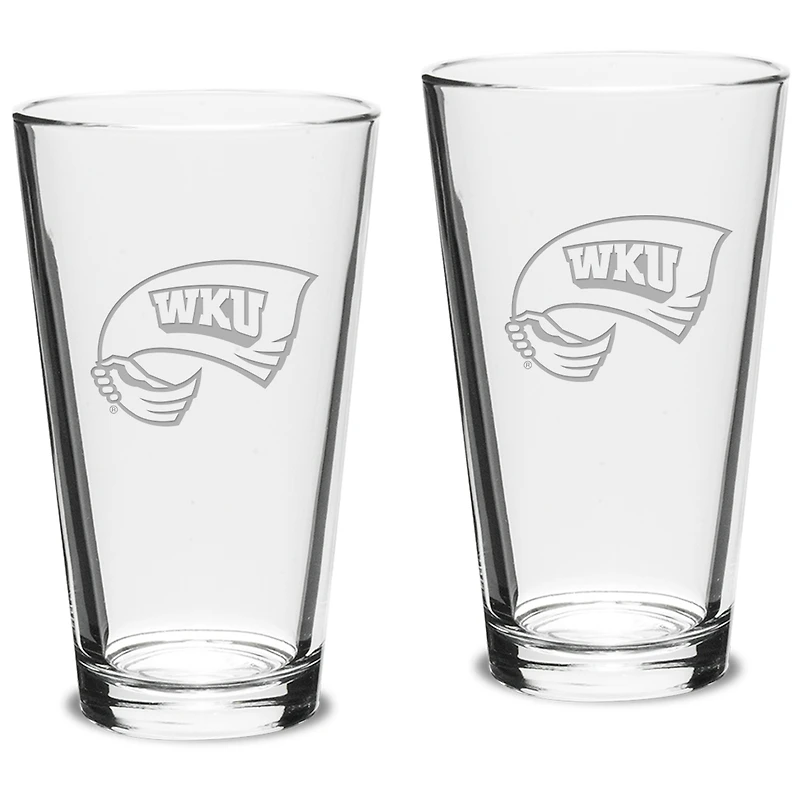 Western Kentucky Hilltoppers 16oz. 2-Piece Classic Pub Glass Set