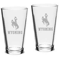 Wyoming Cowboys 16oz. 2-Piece Classic Pub Glass Set