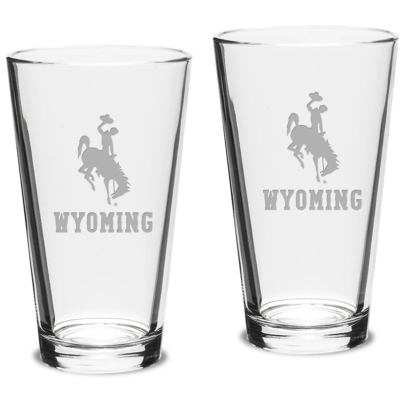 Wyoming Cowboys 16oz. 2-Piece Classic Pub Glass Set