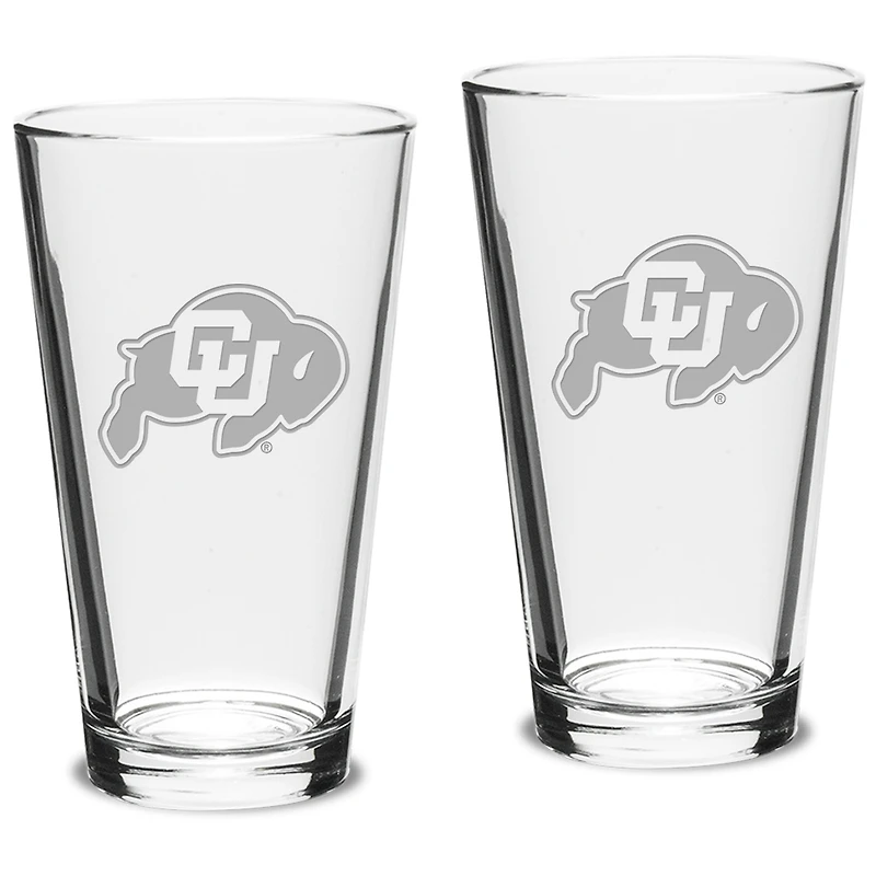Colorado Buffaloes 16oz. 2-Piece Classic Pub Glass Set