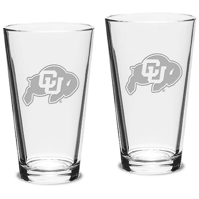 Colorado Buffaloes 16oz. 2-Piece Classic Pub Glass Set