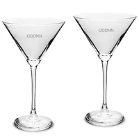 UConn Huskies Two-Piece Traditional 10oz. Martini Glass Set