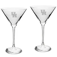 Houston Cougars Two-Piece Traditional 10oz. Martini Glass Set