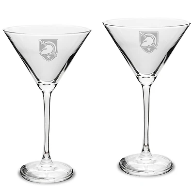 Army Black Knights Two-Piece Traditional 10oz. Martini Glass Set