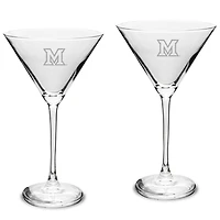 Miami University RedHawks Two-Piece Traditional 10oz. Martini Glass Set