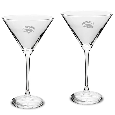 Nevada Wolf Pack Two-Piece Traditional 10oz. Martini Glass Set