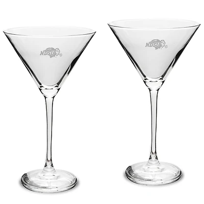 NDSU Bison Two-Piece Traditional 10oz. Martini Glass Set