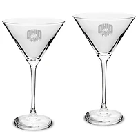 Ohio Bobcats Two-Piece Traditional 10oz. Martini Glass Set