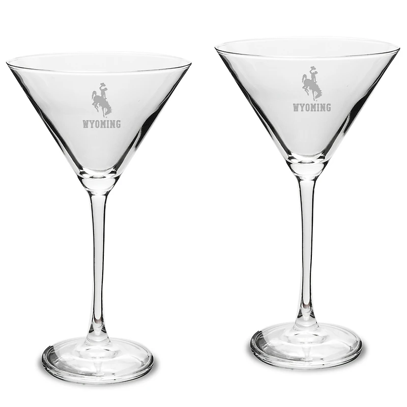Wyoming Cowboys Two-Piece Traditional 10oz. Martini Glass Set